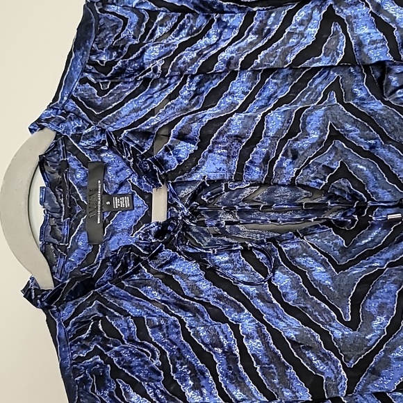 WHBM Long Sleeve Silk Burnout Tie Blouse Size Small - Picture 8 of 16